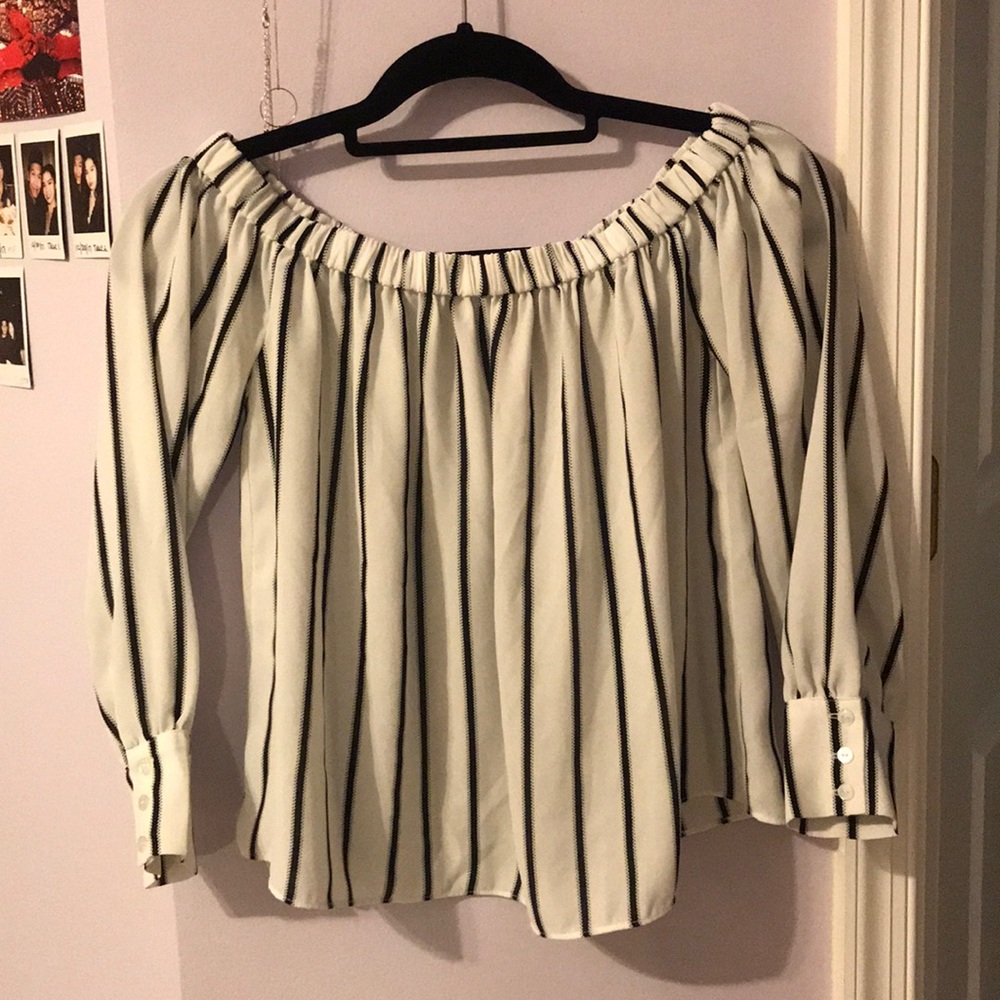 Striped Off The Shoulder Blouse